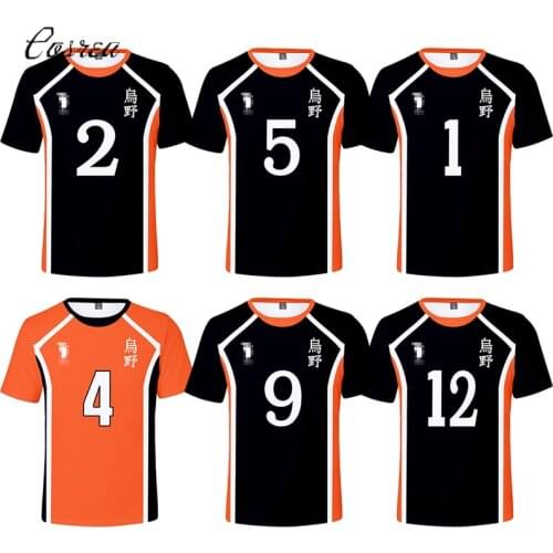 Anime Haikyuu Cosplay Costumes Jersey Shirt Hinata Shouyou Role Play Tops Men Women T-Shirt Nishinoya Yuu Tees Summer Clothes