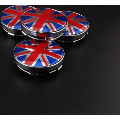 BBQ@FUKA 4Pcs 60mm Round Union Jack UK British Flag Wheel Center Hub Caps Emblems Badges Fit For BMW