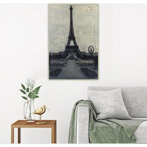 Bernard Buffet《Eiffel Tower》Canvas Art Oil Painting Artwork Poster Picture Wall Hanging Decor Home Living Room Decoration