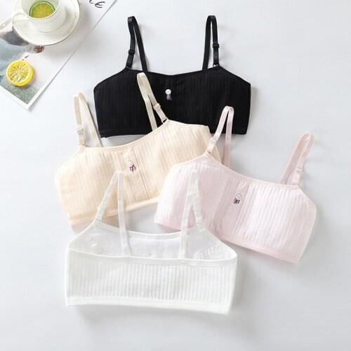 Developmental Girls Thin Cotton black butterfly Bra Tube Top Students Adolescence Sports Breathable Underwear Girls Vest