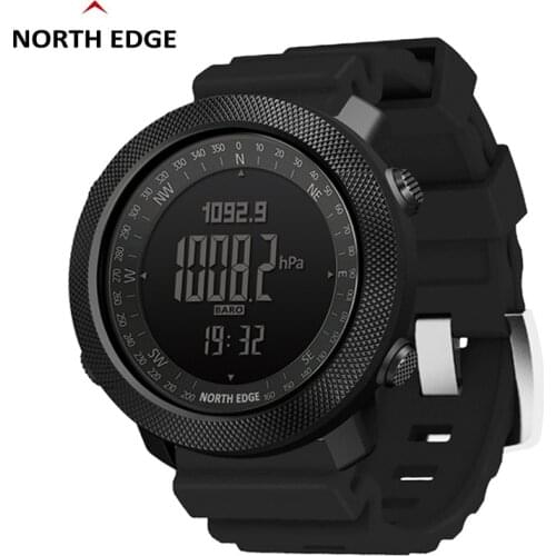 NORTH EDGE Apache Silicone Strap Prefossional Outdoor Watch Altimeter Barometer Compass Temperature Display Sport Digital Watch