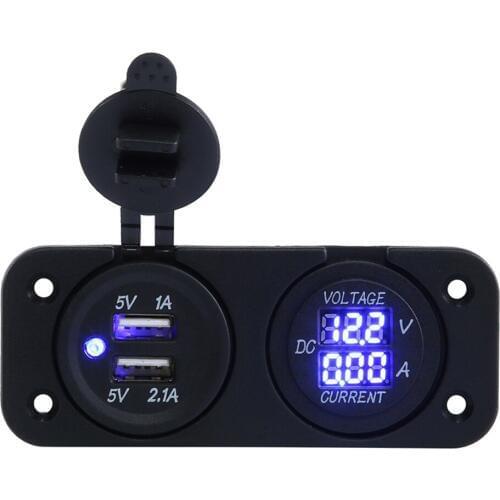 Hot Sale Ammeter Voltmeter Automobile Motorcycle USB Car Charger