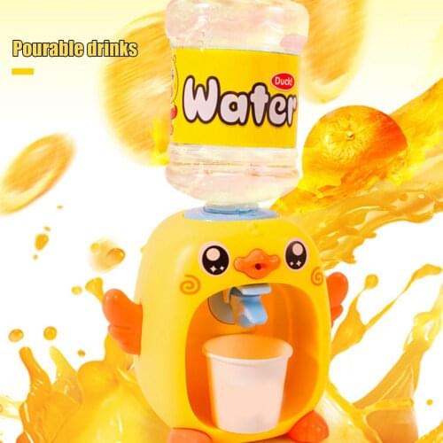 Simulation Toy Mini Water Dispenser Yellow Duck Play House Toy Easy To Clean Gift For Children
