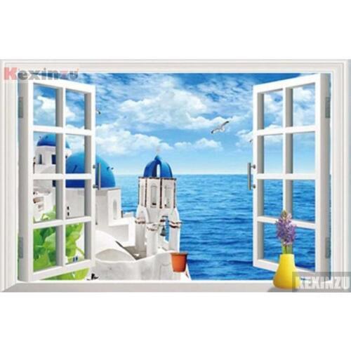 Kexinzu Full Square/Round 5D Diy Diamond Painting Cross Stitch "Window Scenery " Diamond 3D Embroidery Mosaic Home Decor 035
