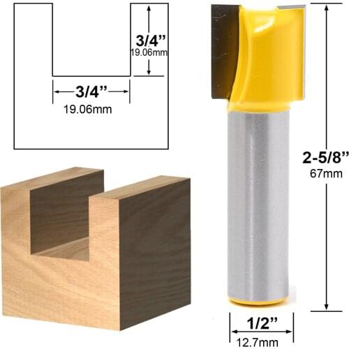 1pc Straight/Dado Router Bit 1/2" Shank Cutter for Wood Tungsten Carbide Router Bit Woodwork Tool