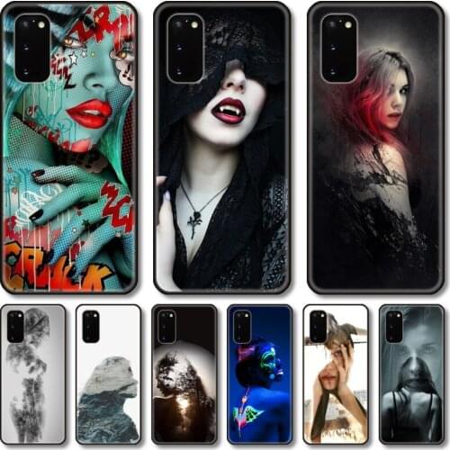 Beautiful girl ladys Phone Case For Samsung Galaxy Note S21 20 10 9 E Lite UW Ultra 5G PRO Black Shell Cover