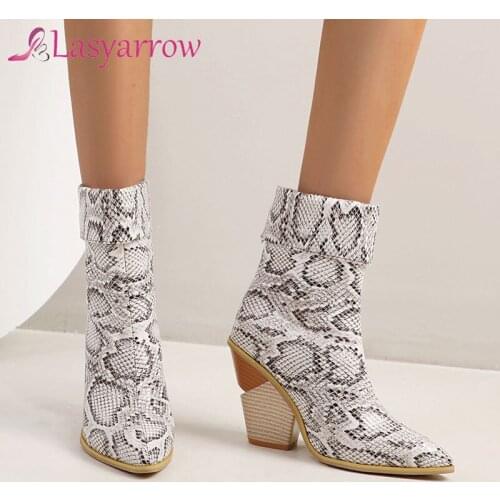 Lasyarrow Plus Size 34-48 Solid Ankle Boots For Women Casual Block Heels Waterproof Boots Red Womens Ankle Boots Short Shoes