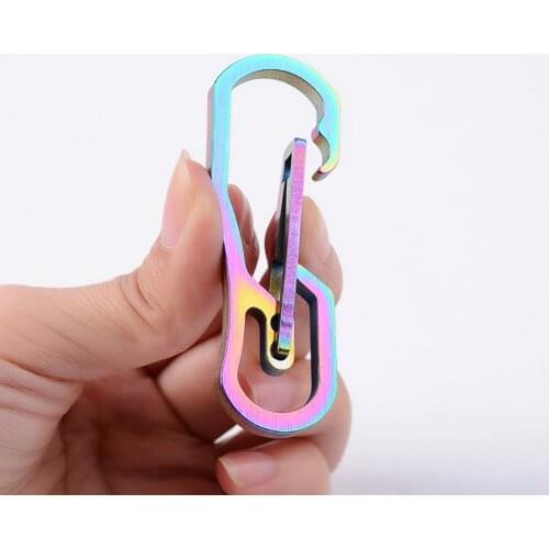 40%HOT Titanium Alloy Snap Key Chain Ring Clip Carabiner Outdoor Buckle Hook Keychain
