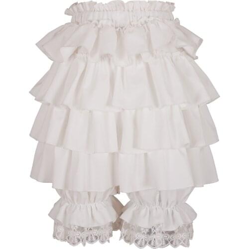 Lolita Bloomer White Layered Ruffles Chiffon Summer Short