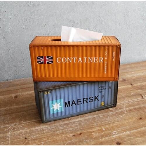 Fashion Retro Iron retro arts iron Towel Storage decoration Container Tissue Box Antique classical container model case box