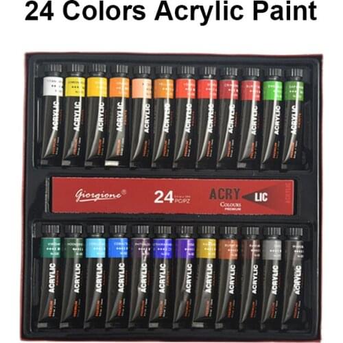 Acrylic Paint Set 24 Colors 12ml Non-Toxic Rich Pigments Paints Sets for Artists