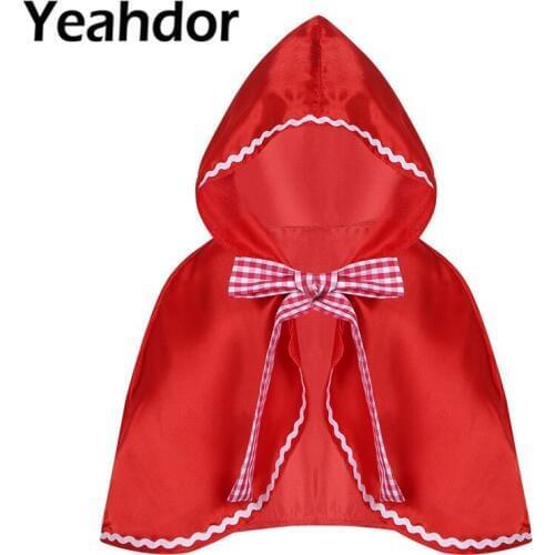 Baby Kids Girls Hooded Cloak Cape for Halloween Cosplay Party Costume Dress Up Role Play Little Girls Holiday Performance Cape