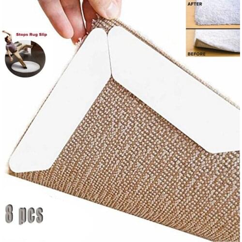 8Pcs/lot Anti-skid Rubber Play Mat Patch Reusable Mat Patch Mat Washable Rug Gripper Stopper Tape Sticker Kids Pad Accessories