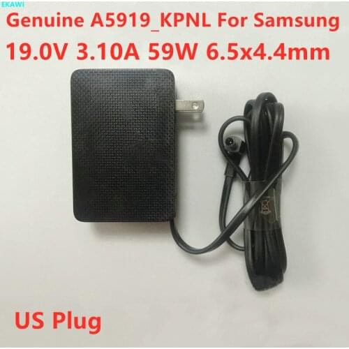 US Plug Genuine 19V 3.1A 59W A5919_KPNL BN44-00887A AC Power Supply Adapter Charger For Samsung BN44-00887E C32F391FWN Laptop