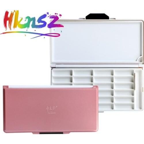 Paul Rubens 24 Grids Watercolor Palette Pink Premium Moisturizing with 2 Types Independent Palettes Suitable for Watercolor