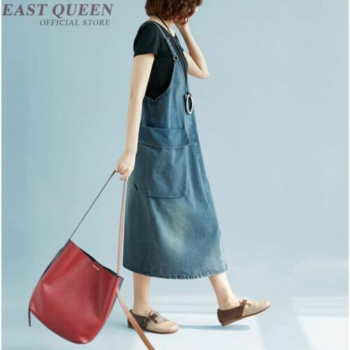 Pinafore dress women denim sundress jean dresses women 2018 new arrivals streetwear sleeveless woman winter dress 2018 DD1095