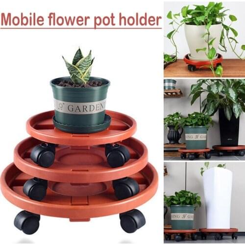 Movable Plant Stand Flower Pot Tray With Universal Wheel Heavy Duty Rolling Potted Rack Indoor Outdoor Balcony Garden STTA889