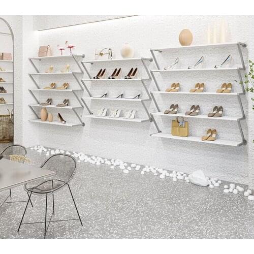 Shoe store shoe shelf display stand mens and womens shoes shop commercial wall shelf sports shoes selling shoes shelf
