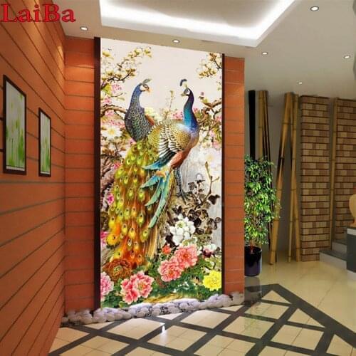 Full Square/round Diamond Animals Peony DIY Diamond Painting big Peacock art Embroidery Cross Stitch Rhinestone Wall porch Decor