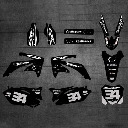 Full set of Graphics Backgrounds Decals Stickers for Honda CRF450 CRF450R 2009 2010 2011 2012 CRF250 CRF250R 2010 2011 2012 2013