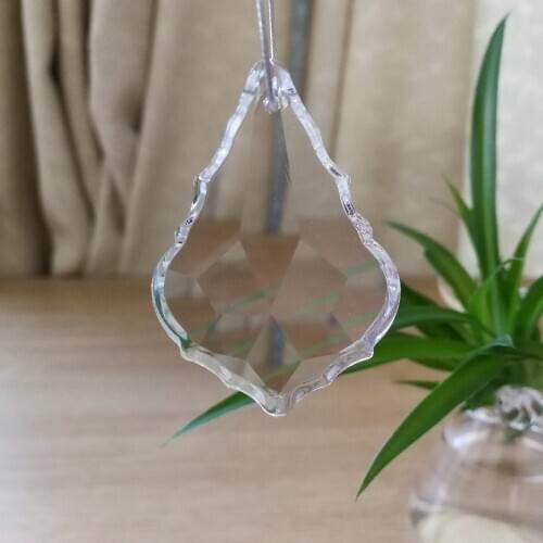 38mm 50pieces Clear K9 Crystal Maple Leaf Glass Lighitng Chandelier Prism Parts Pendant Lustre De Cristal