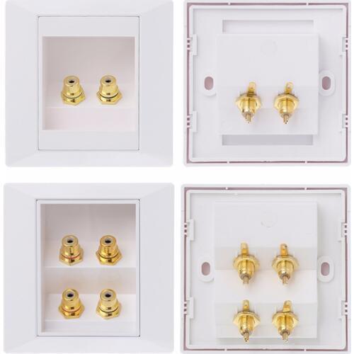 RCA Wall Socket Audio Panel Speaker Junction Box Lotus Power Outlet