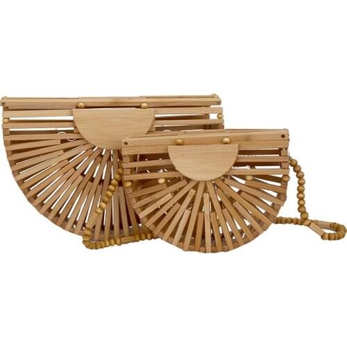 Luxury Women Mini Round Shoulder Bag Summer Straw Handbag Tote Rattan Crossbody Bags for Women Bamboo Beach Hand Bags