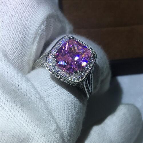 Luxury Jewelry Engagement Wedding Band Rings for women men Big 8ct AAAAA zircon Stone cz White Gold Filled Party ring