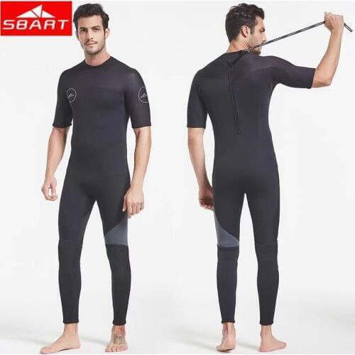 SBART Men 3mm Neoprene Wetsuits Full Body Long Sleeve Diving Suit Swimming Surfing Spearfishing Scuba Dive Snorkeling Swimsuit
