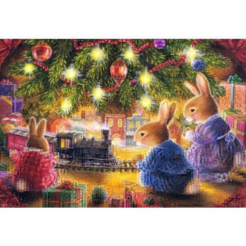 Warm Rabbit Cute Animal For Embroidery Needlework 14CT Counted Unprinted DIY Cross Stitch Kits Handmade Art Wall Decor