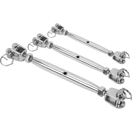 Stainless Steel Closed Turnbuckle UU type Screw Fasteners Bolt Hook Wire Rope Tensioner Marine Boat Rigging Hardware Accessories
