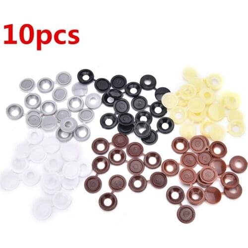 10 pcs Car White Hinged Cover Cap Number Plate Fitting Fixing Self Tapping Screw For License Plate