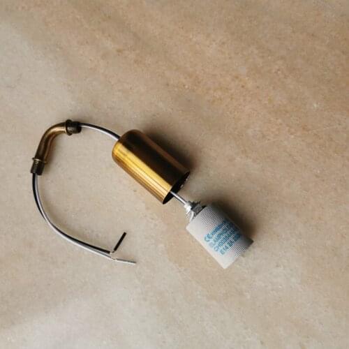 4pcs/lot E14 Ceramic Lamp holder with 30cm wire+antique gold metal cup+M10 elbow tube/pipe ceiling lamp lighting accessories