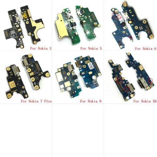 5pcs Original USB Charging Port Dock Connector Flex Cable For Nokia 3 5 6 7 8 X5 / 5.1 Plus X6 / 6.1 Plus 7.1 3.1 Plus
