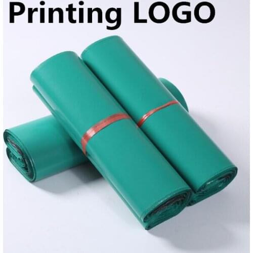 500PCS Printing LOGO Poly Mailer Mailing Bags Green Express Courier Packaging Bag Storage Bag