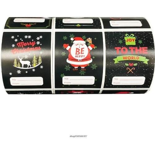 500pcs Merry Christmas Stickers Labels Roll 4 Designs Xmas Decorative Envelopes Seal Stickers for Cards Gift Boxes 21 wholesales