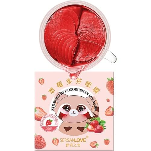 60PCS Strawberry Eye Mask Moisturizing Brighten Remove Eye Bag Lifting Firming Improve Dark Circles Eye Patches Beauty Face Care