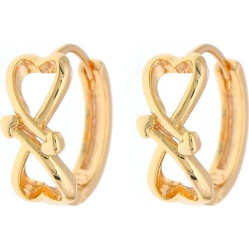 African Gold Hoop Earrings Women Heart Earing Engagement Jewelry Love Arrow Earings Accesorios Mujer Brincos Ouro Kolczyki E3403