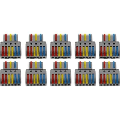 Fast Wire Connector Pct Spl Universal Wire and Cable Connector In-Line Terminal Block, 3 in 6 Out Terminal Block