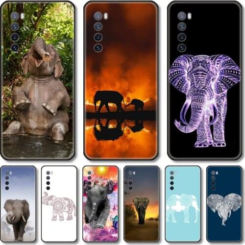 Beauty elephant Phone Case For Huawei Nova 2 3 4 5 6 7 8 SE i E Pro Lite black cell shell