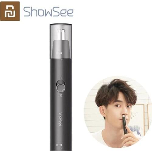 Youpin ShowSee Electric Nose Hair Trimmer Removable Washable Double-edged 360 Waterproof Rotating Cutter C1 BK