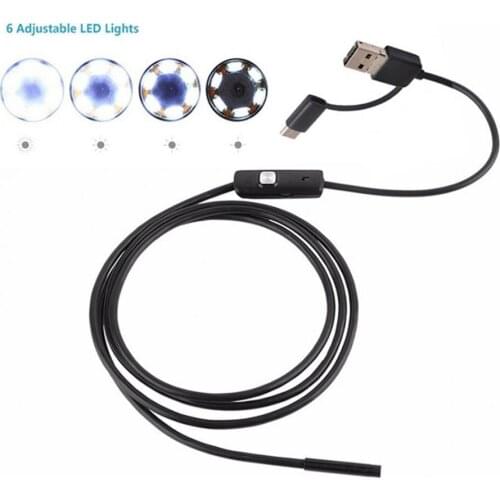Endoscope 3-in-1 Port Auto Exposure 8mm Lens Waterproof 1m Borescope for Repair 2021