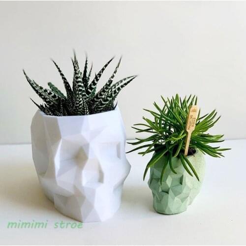 Geometric Section Design Skull Silicne Mold Concrete Mold Scented Candle Container Diy Cement Epoxy Resin Pen Older Mold