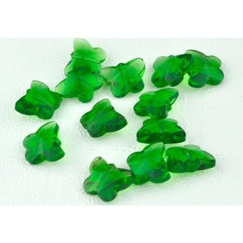 Hot Fashion 500Pcs/lot 11x14mm Green Faceted Crystal Glass Beads Butterfly Beads for Jewelry Making