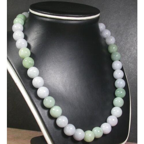 CHINESE Green 100% Natural A Bead beads Necklace 18 inches