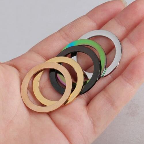 100% Stainless Steel Circle Annulus Charm For Jewelry Making 30mm Metal Round Mirror Polished 10pcs