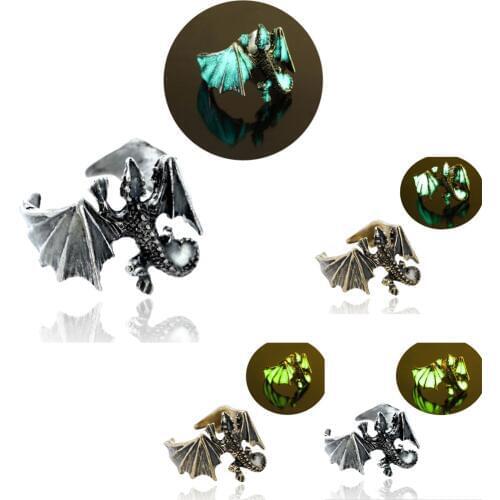 Fashion Luminous Dragon Rings Punk Rings Glow In The Dark Ring Adjustable Ring Jewelry Free Size Finger for Man Women Gift
