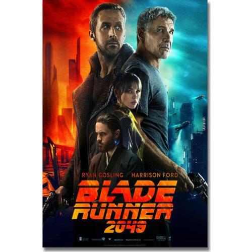 Blade Runner 2049 Movie 2017 Harrison Ford Ryan Wall Sticker Silk Poster Art Light Canvas Home Decoration