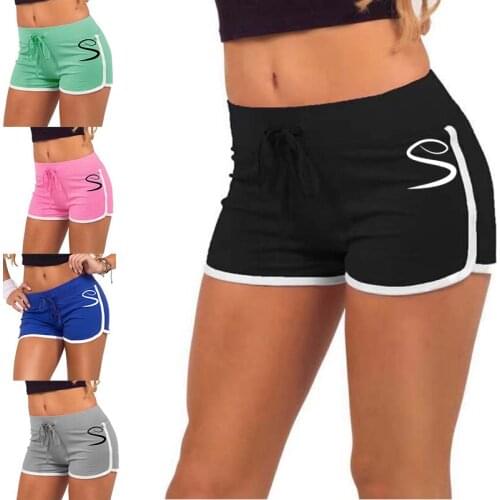 Fashion Shorts Women High Waist Elasticated Fitness Leggings Push Up Gym Training Gym Tights Pocket line Printing Short