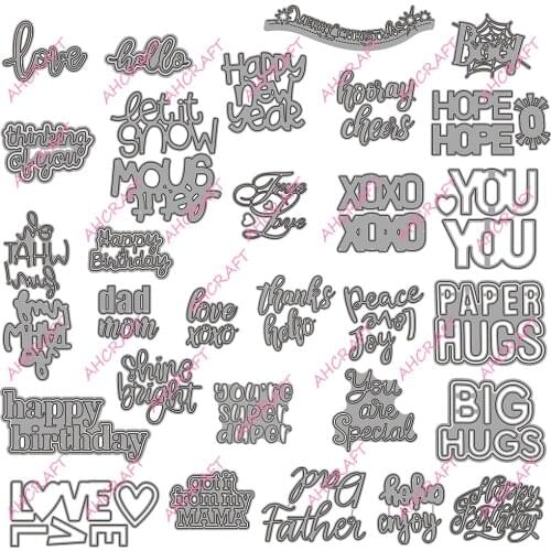 English Vocabulary set Metal Cutting Dies for DIY Scrapbooking Photo Album Decorative Embossing Paper Card Crafts Die 2021